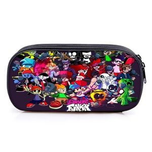 Trendy Friday Night Funkin Cosmetic Cartoon Storage School Supplies Case Bag